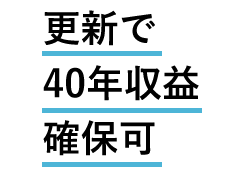 更新で40年収益確保可